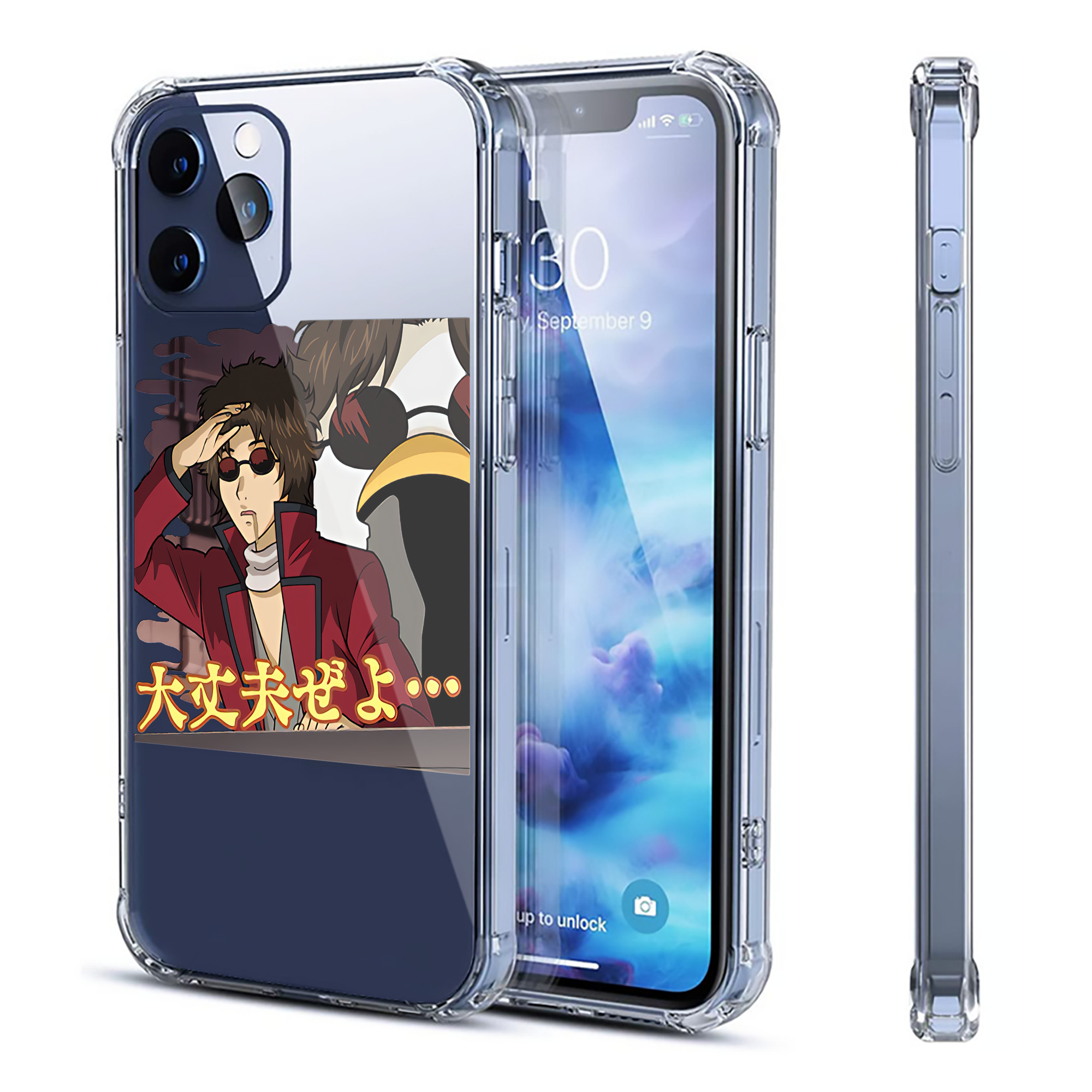（画像用） ぎんたま 坂田銀時（さかたぎんとき） 神楽 志村新八（しむら しんぱち） GINTAMA Sakata Gintoki Kagura Shimura Shinpachi 【iPhone 12シリーズ対応】透明スマホケース（クリアソフトケース）